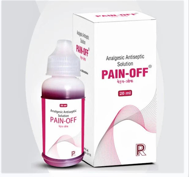 Pharmadent Pain-Off Dental Analgesic Antiseptic Solution 20ml for Toothache Relief