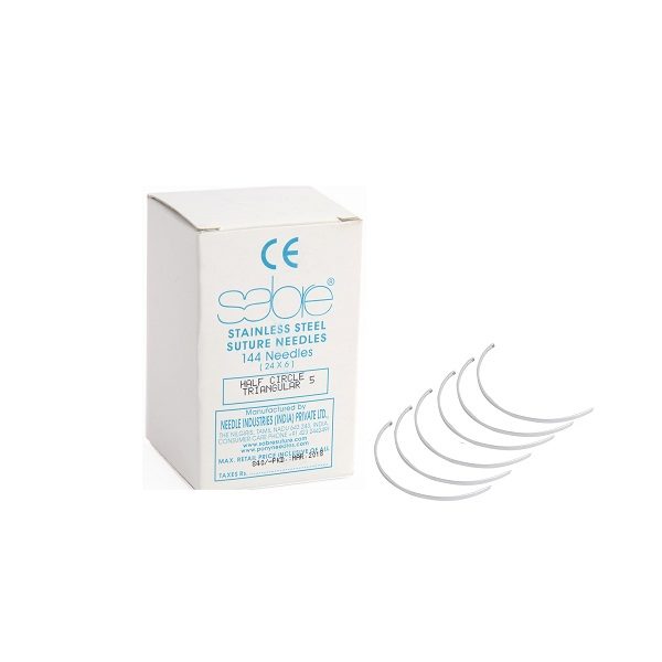 Sabre Suture Cutting Needle | Round Bodied Half Circle | Stainless Steel