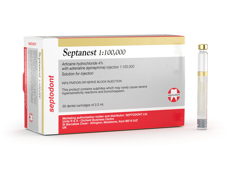 Septodont Septanest 4% Articaine With 1:100,000 Epinephrine