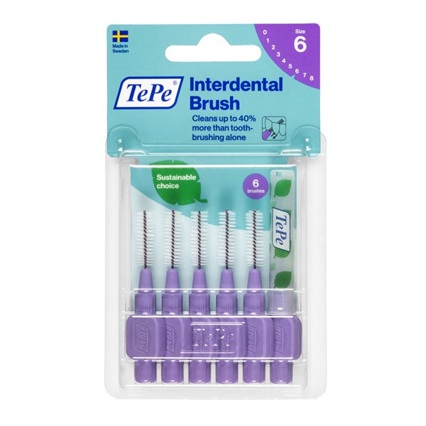Tepe Interdental Brush with one cap pk of 6-blister pack