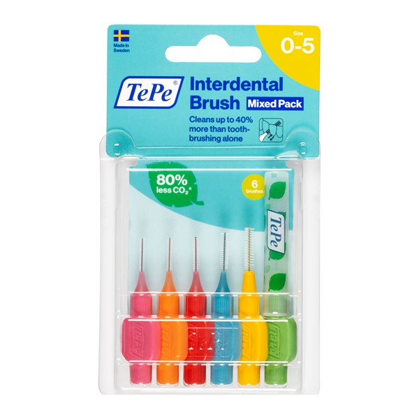 Tepe Interdental Brush with one cap pk of 6-blister pack